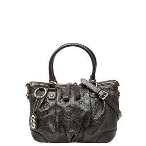 Gucci Guccissima Sukey Handbag Shoulder Bag Brown Leather